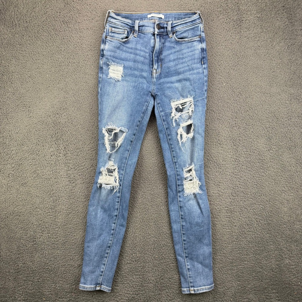 PacSun Womens High Rise Jegging Distressed Ripped Skinny Denim Jeans Size 24